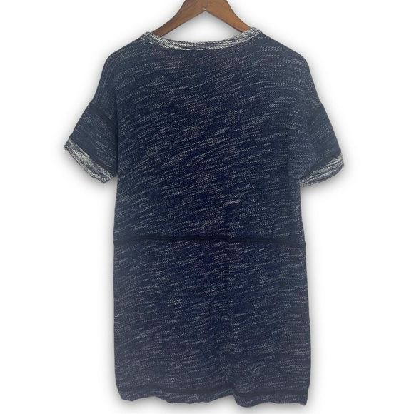 Madewell Navy Marled Thick Knit Short Sleeve Shift Sweater Dress Size Small - Picture 2 of 10
